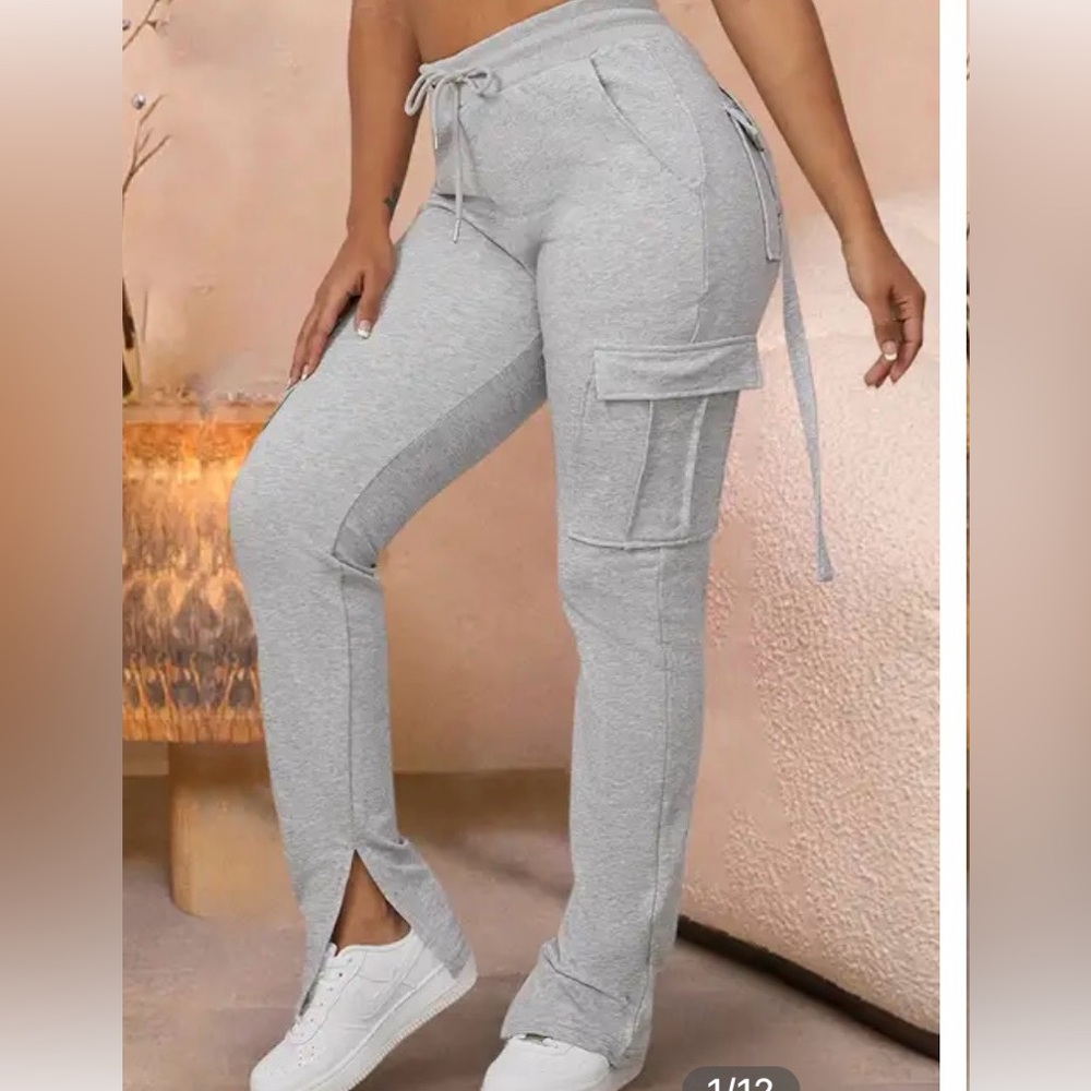 Gray Cargo Joggers